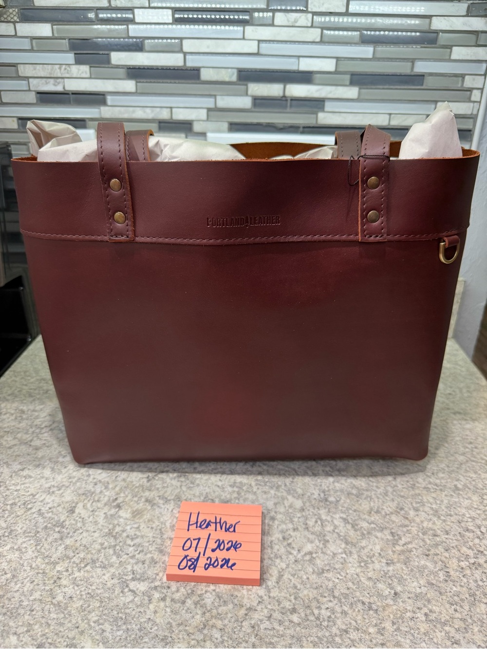 Portland Leather Cognac Montana Large Shoulder Bag